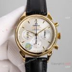 JH Swiss Copy Omega Speedmaster 7750 Chronograph Watch Yellow Gold
